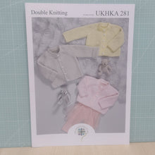 Knitting Pattern Leaflet UKHKA 281 DK Baby Raglan Cardigans