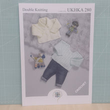 Crochet Pattern Leaflet UKHKA 280 DK Baby Sweater & Jacket