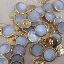 Buttons Plastic Round Shank 18mm (1.8cm) Vintage style Gold / Grey