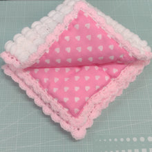 Handmade Soft Fluffy Pom Pom Crochet Trimmed Fabric Lined Baby Car Seat Blanket