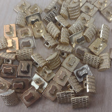 Buttons Metal Shank Rectangle 1cm (10mm) Gold
