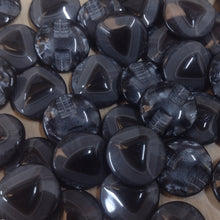Buttons Plastic Shank Round 1.7cm (17mm) Dark grey / Black Triangle