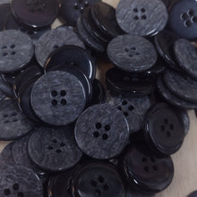 Buttons Plastic Round 4 Hole 2cm (20mm) Dark Grey Marl