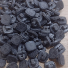 Buttons Plastic Square Shank 1cm (10mm) Grey Cube