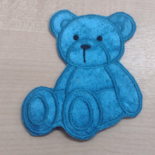 1 x Motif Patch Plush Velvet Sitting Teddy Bear