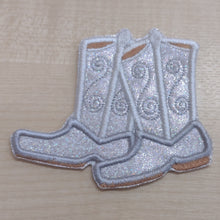 Motif Patch Glitter Line Dancing Cowboy Boots