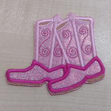 Motif Patch Glitter Line Dancing Cowboy Boots