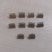 Buttons Metal Shank Rectangle 1cm (10mm) Pack 10 / Gold