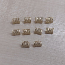 Buttons Metal Shank Rectangle 1cm (10mm) Pack 10 / Gold