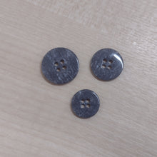 Buttons Pack of 10 Plastic Round 4 Hole 15mm / 18mm / 20mm / Dark Grey Marl