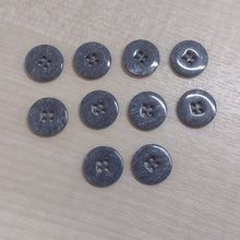 Buttons Pack of 10 Plastic Round 4 Hole 15mm / 18mm / 20mm / Dark Grey Marl
