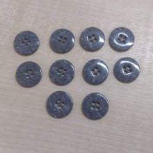 Buttons Pack of 10 Plastic Round 4 Hole 15mm / 18mm / 20mm / Dark Grey Marl
