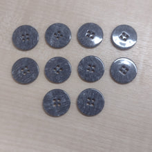 Buttons Pack of 10 Plastic Round 4 Hole 15mm / 18mm / 20mm / Dark Grey Marl