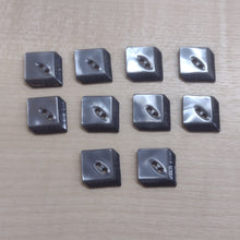 Buttons Pack 10 Plastic Square 2 Hole Faux MOP / Cream / Dark Grey