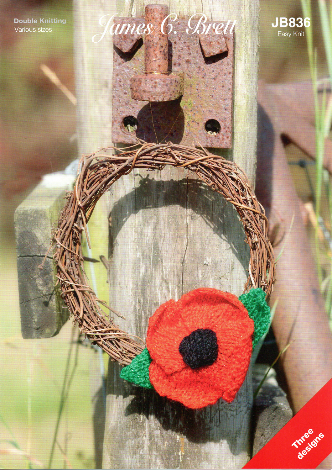 Knitting Pattern Leaflet James C Brett JB836 Poppies