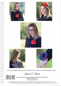 Knitting Pattern Leaflet James C Brett JB836 Poppies