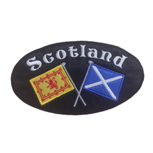 Motif Patch Personalised Large Oval Scotland Crossed Flags