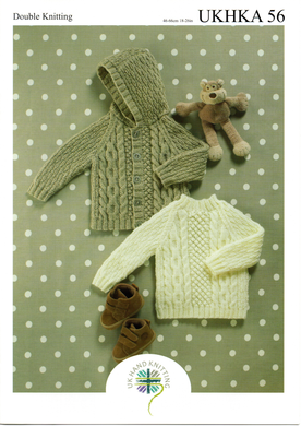 Knitting Pattern Leaflet UKHKA 56 DK Baby Raglan Sweater & Cardigan