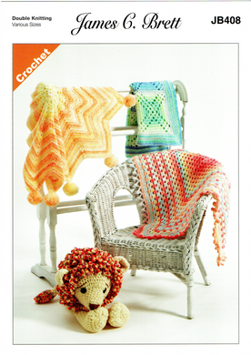 Crochet Pattern Leaflet James C Brett JB408 DK Baby Blankets