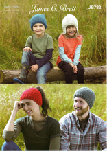 Knitting Pattern Leaflet James C Brett JB782 Mega Chunky Hats