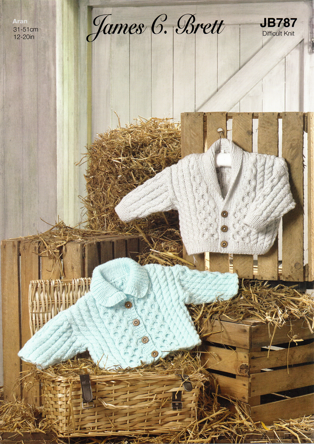 Knitting Pattern Leaflet James C Brett JB787 ARAN Baby Jackets