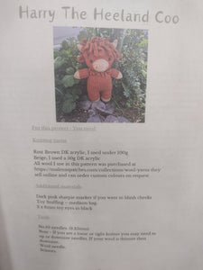 Knitting & Crochet Pattern Book Harry The Heeland Coo