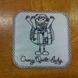 Motif Patch Crazy Quilt Lady Tile