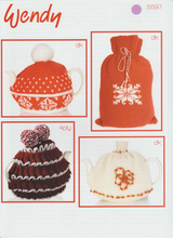 Knitting Pattern Leaflet Wendy 5597 Tea cosy & Hot Water Bottle Cover