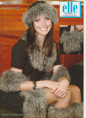 Knitting Pattern Leaflet Elle 6559 Ladies Fur Accessories