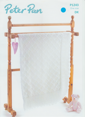 Knitting Pattern Leaflet Peter Pan P1243 DK Baby Swadle Blanket