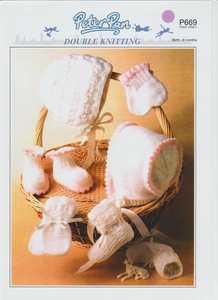 Knitting Pattern Leaflet Peter Pan P669 DK Baby Accessories