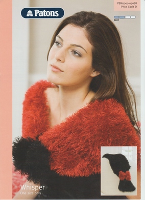 Knitting Pattern Leaflet Patons 3668 Ladies Fur Scarf & Wrap