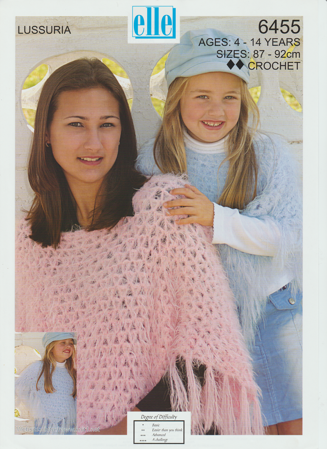 Crochet Pattern Leaflet Elle 6455 Ladies Kids Poncho