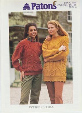 Knitting Pattern Leaflet Patons 4998 Ladies DK Sweaters