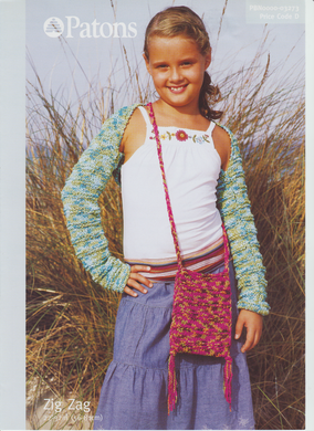 Knitting Pattern Leaflet Patons 3273 Kids DK Shrug & Bag