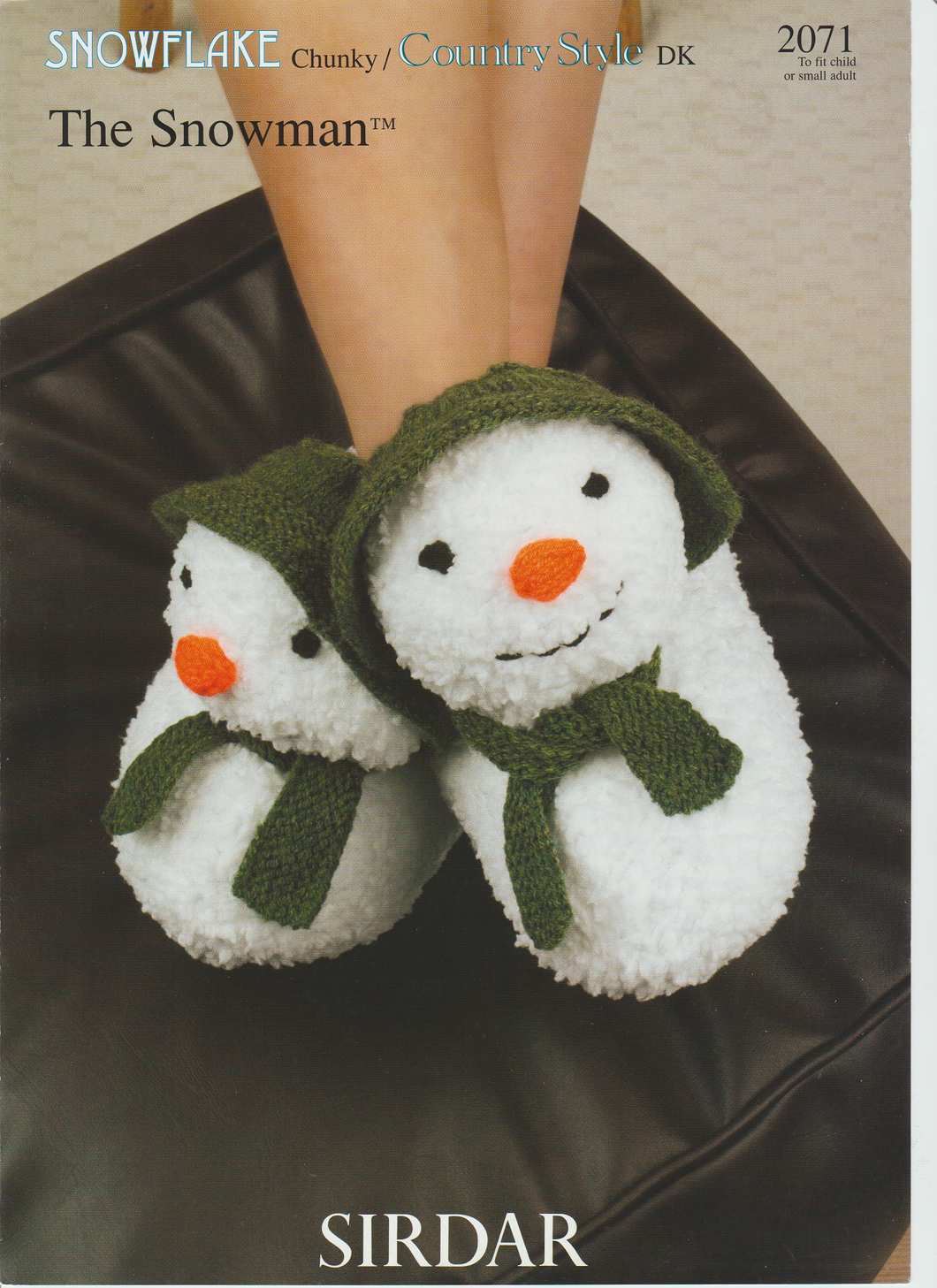 Knitting Pattern Leaflet Sirdar 2071 The Snowman Slippers