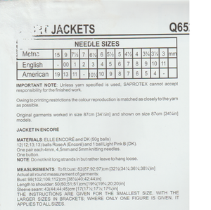 Knitting Pattern Leaflet Elle Q6529 Ladies Short Jackets
