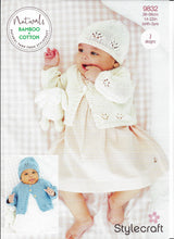 Knitting Pattern Leaflet Stylecraft 9832 DK Baby Raglan Cardigan & Hat