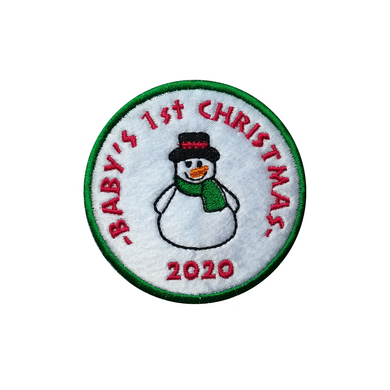 Motif Patch Personalised Name Baby's 1st Christmas Snowman