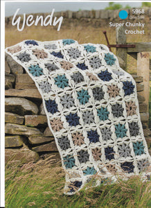 Crochet Pattern Leaflet Wendy 5968 Super Chunky Throw