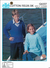 Knitting Pattern Leaflet Q6207 Kids DK Unisex Cable Sweaters