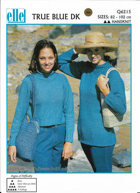 Knitting Pattern Leaflet Q6215 Ladies DK Sweater & Tunic