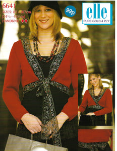 Knitting Pattern Leaflet 6641 Ladies 4ply Bolero