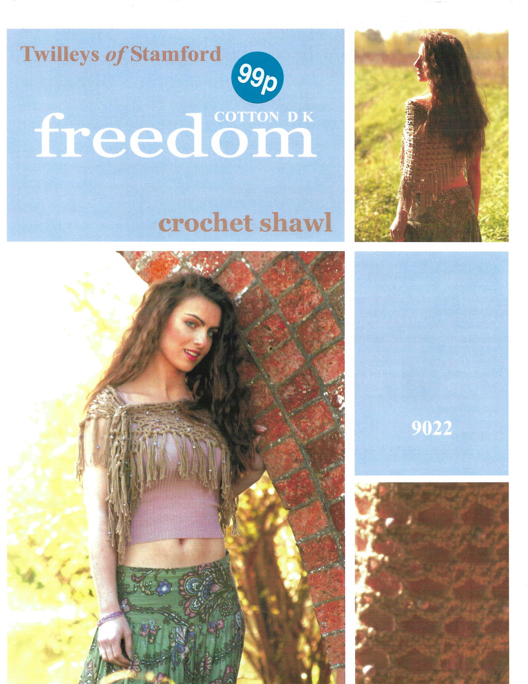 Crochet Pattern Leaflet Twilleys of Stamford 9022 Ladies DK Beaded Shawl