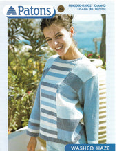 Knitting Pattern Leaflet Patons 3002 Ladies Colour Block Sweater