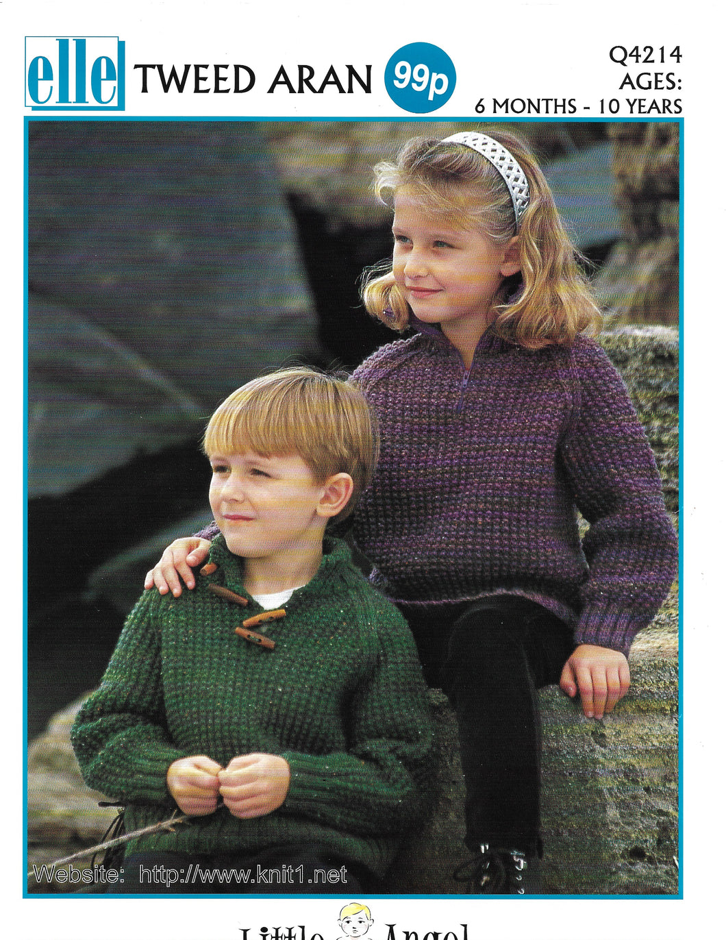 Knitting Pattern Leaflet Elle Q4214 Kids Aran Unisex Raglan Sweaters