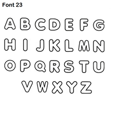 Motif Patch Font 23 Basic Baby Letters Shiny Hologram