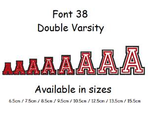 Motif Patch Font 38 Double Varsity Letters & Numbers