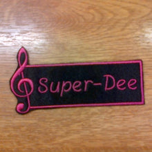 Motif Patch Personalised Name Treble Music Note Border