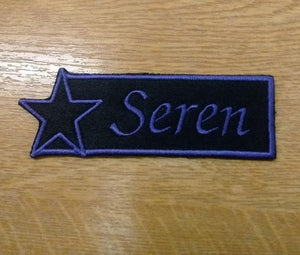 Motif Patch Personalised Name Single Star Border